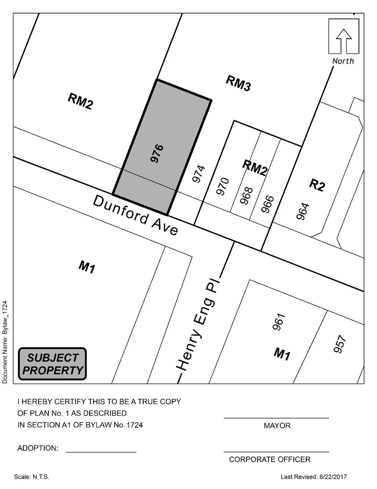 Bylaw No. 1724 — Page 2 of 2 (document continuation)