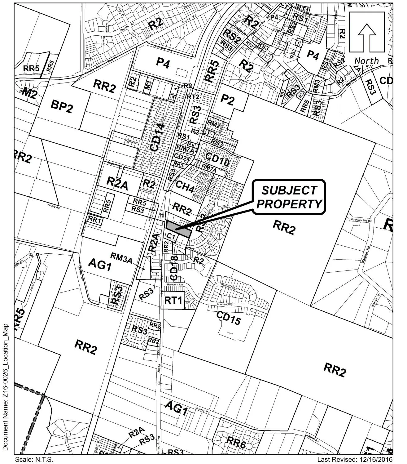 Location map of 3427 Happy Valley Road area