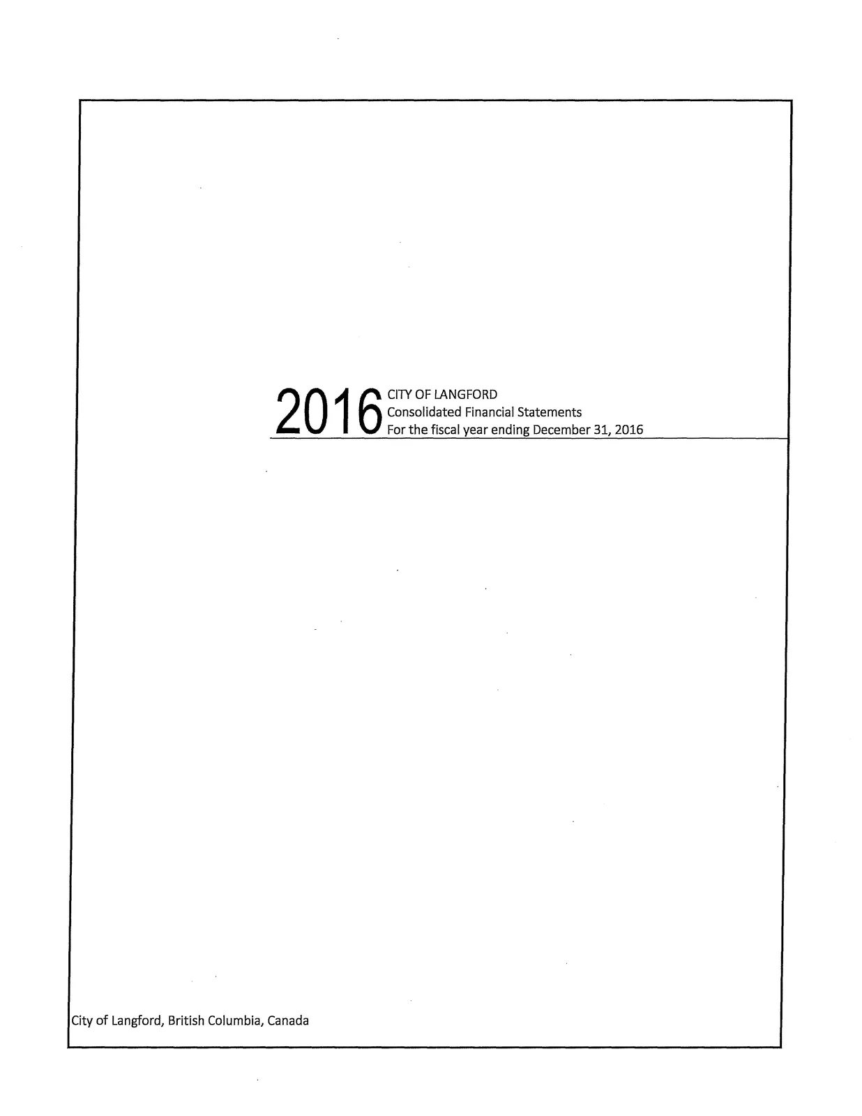 Consolidated Financial Statements title page