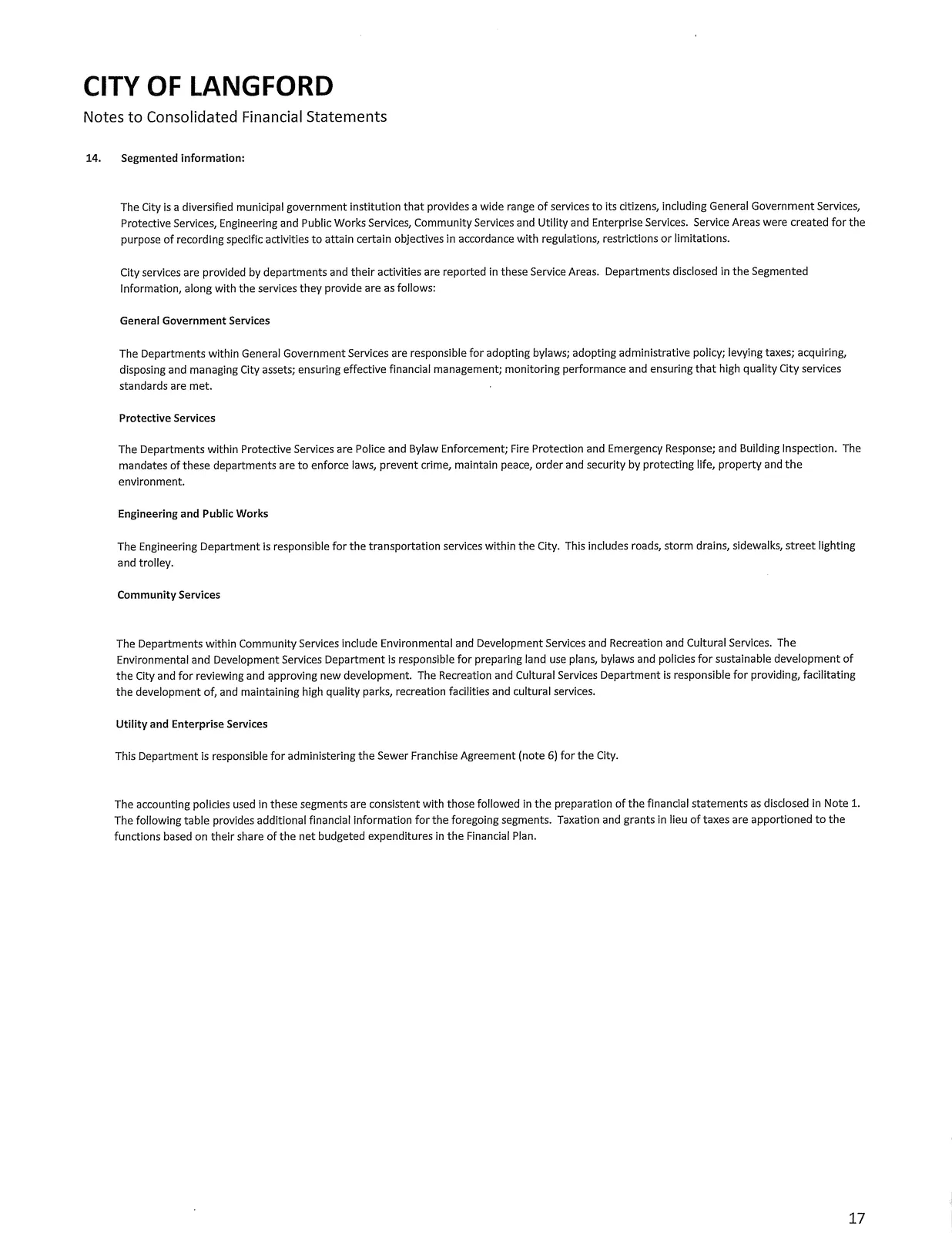 Financial plan note