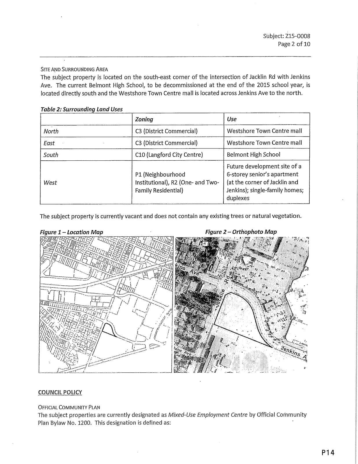 Orthophoto / Figure 2 map showing subject property location