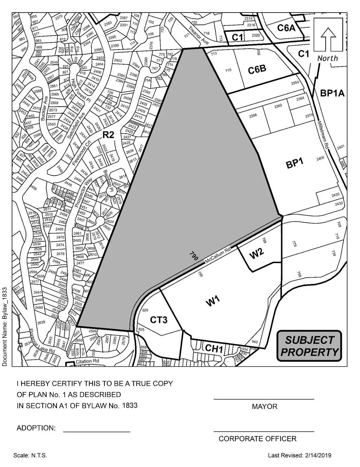 Bylaw No. 1833 — Schedule A (Bylaw page image)