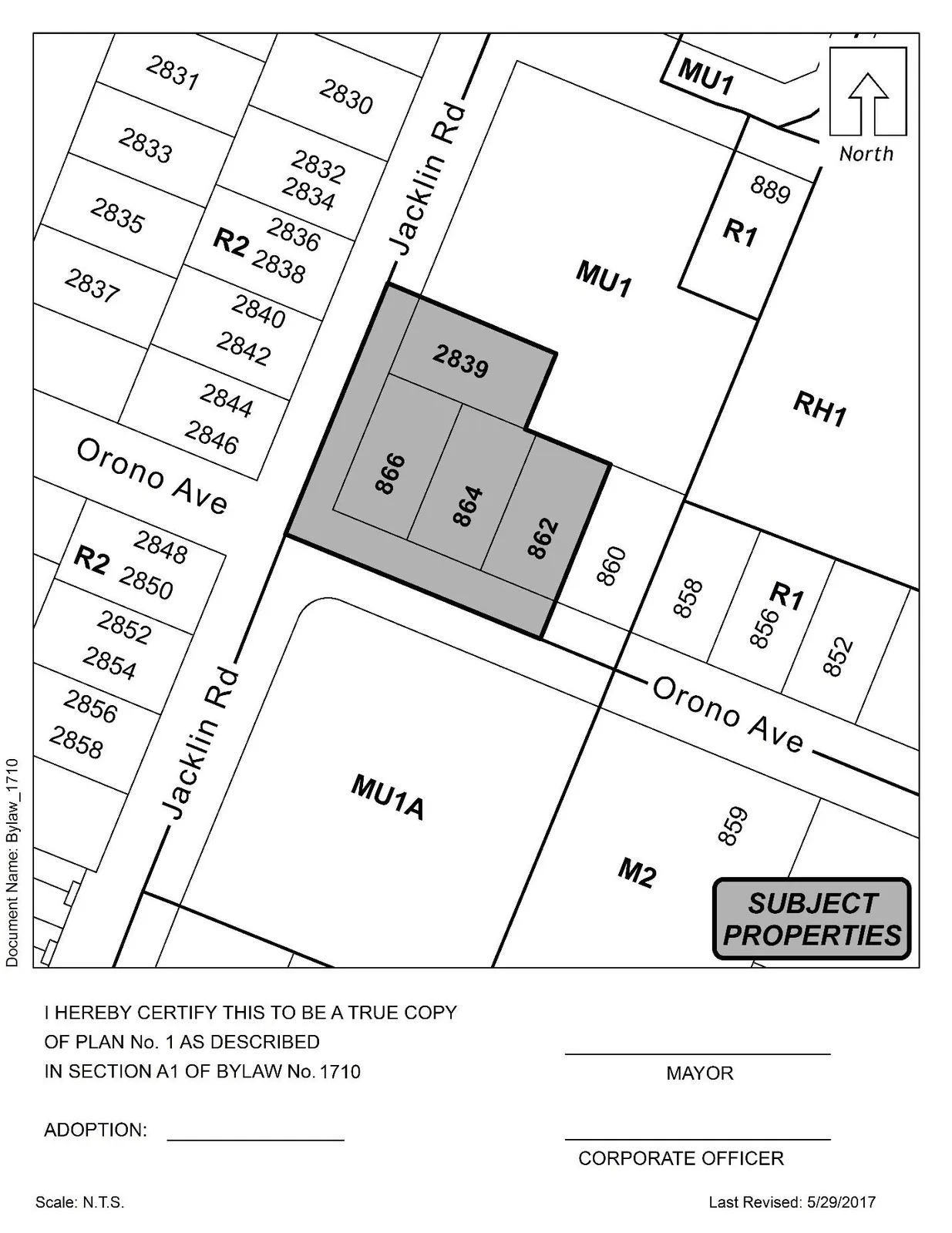 Page image showing "Bylaw No. 1710 - Page 3 of 3"