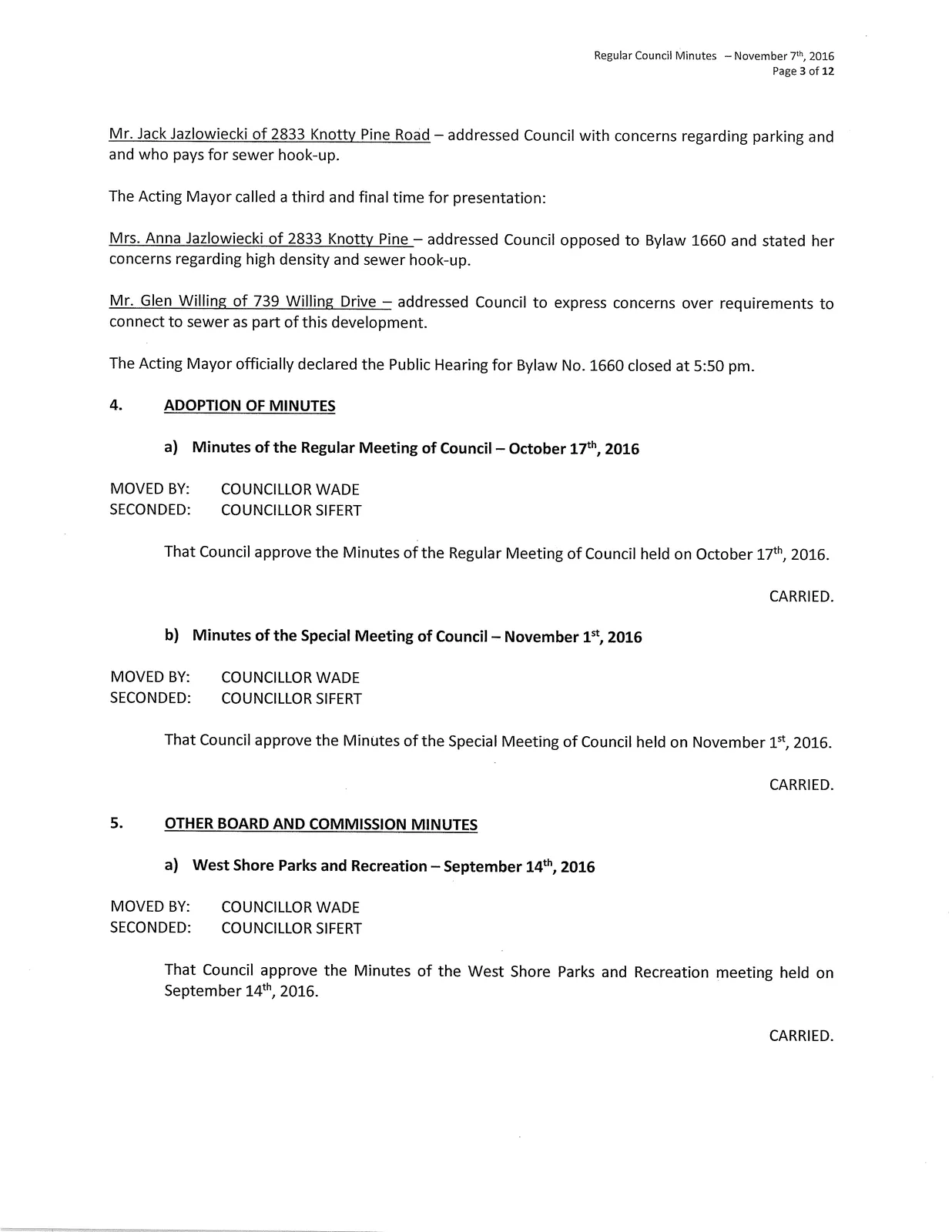 Page 3 scan of meeting minutes