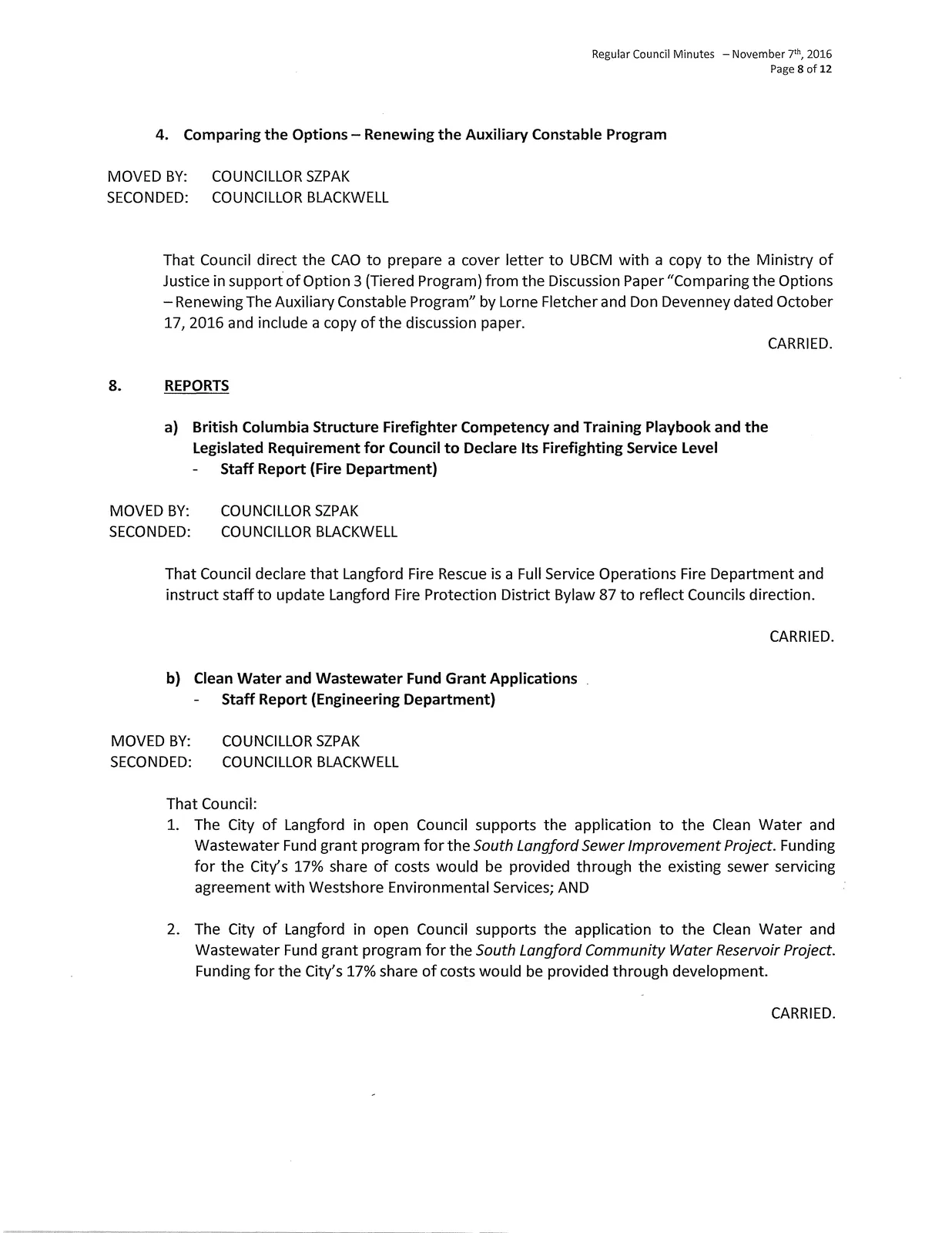 Page 8 scan of meeting minutes