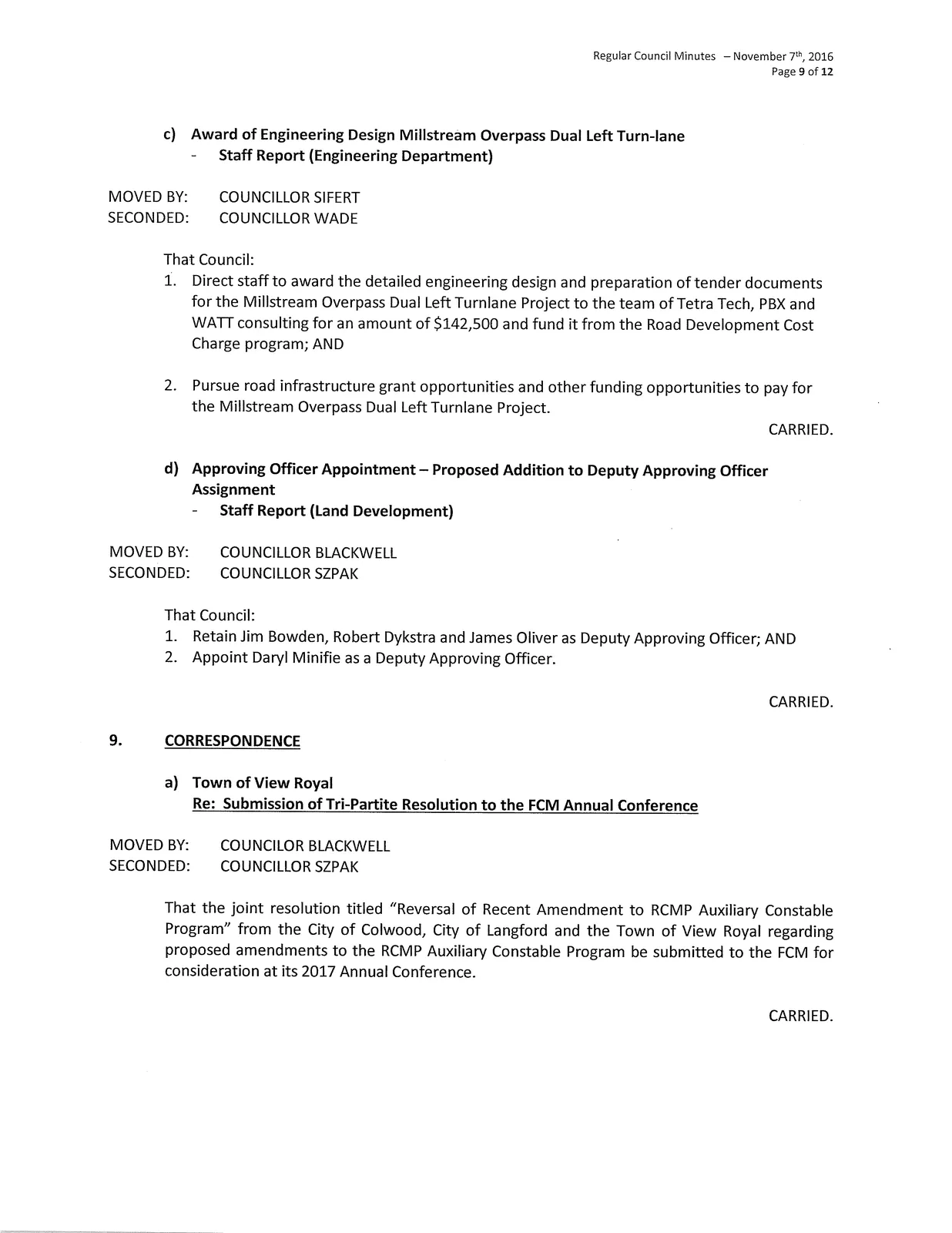 Page 9 scan of meeting minutes