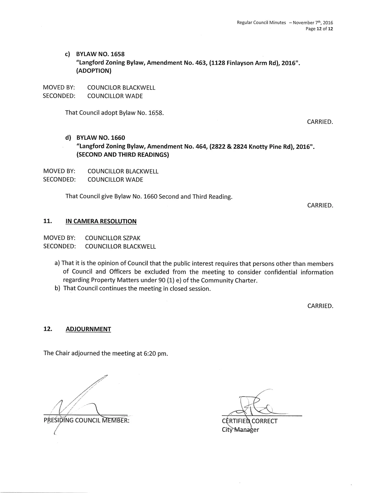 Page 12 scan of meeting minutes