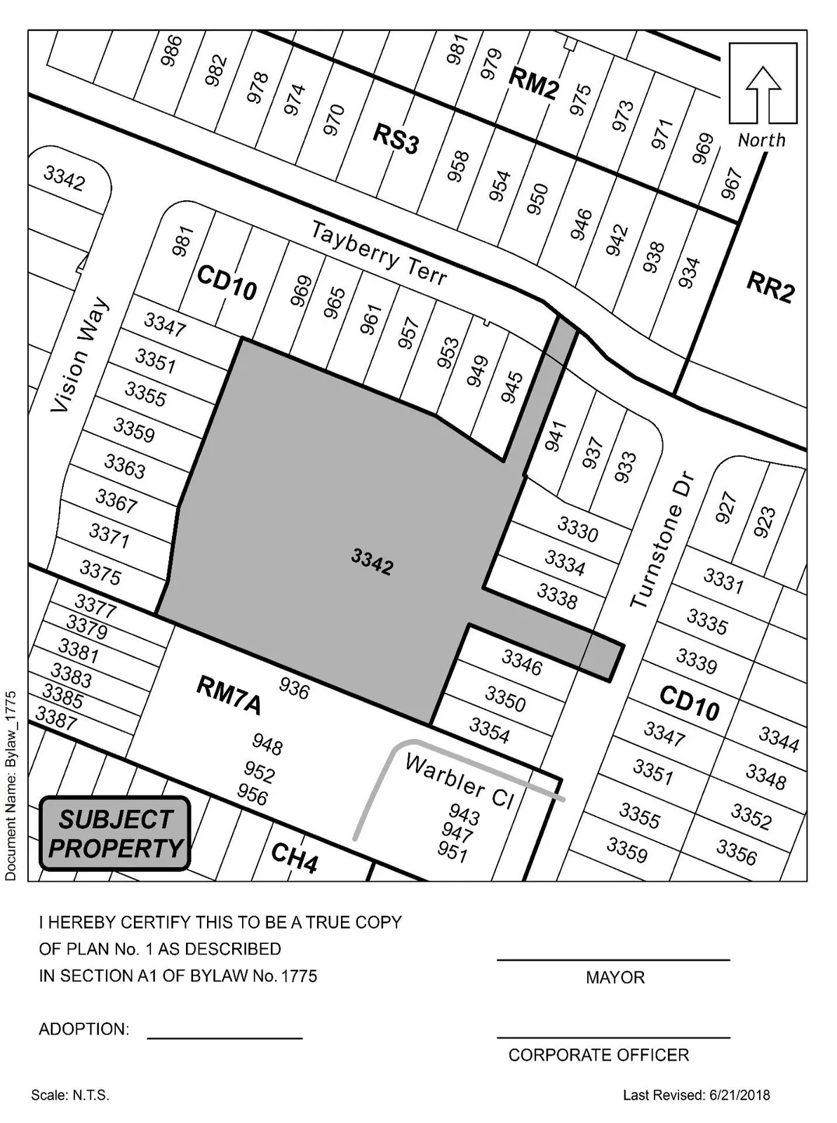 Schedule A page image for Bylaw No. 1775