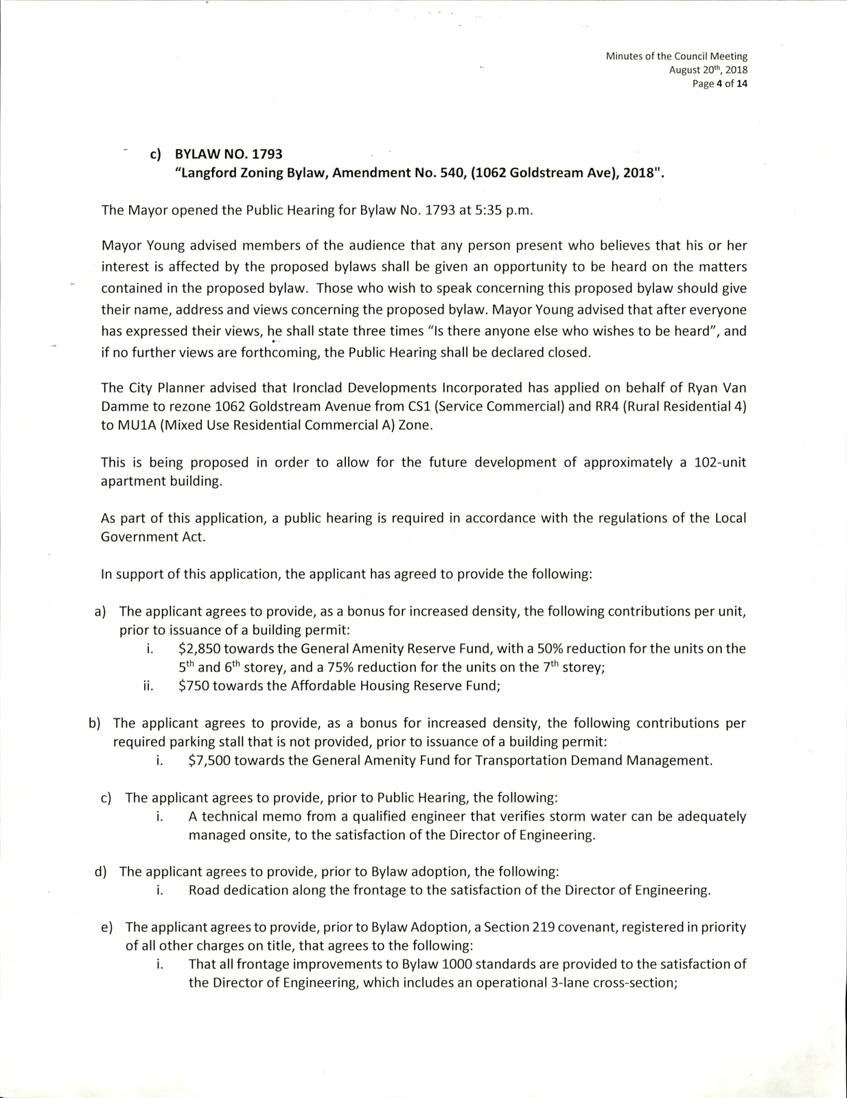 Adoption of minutes section
