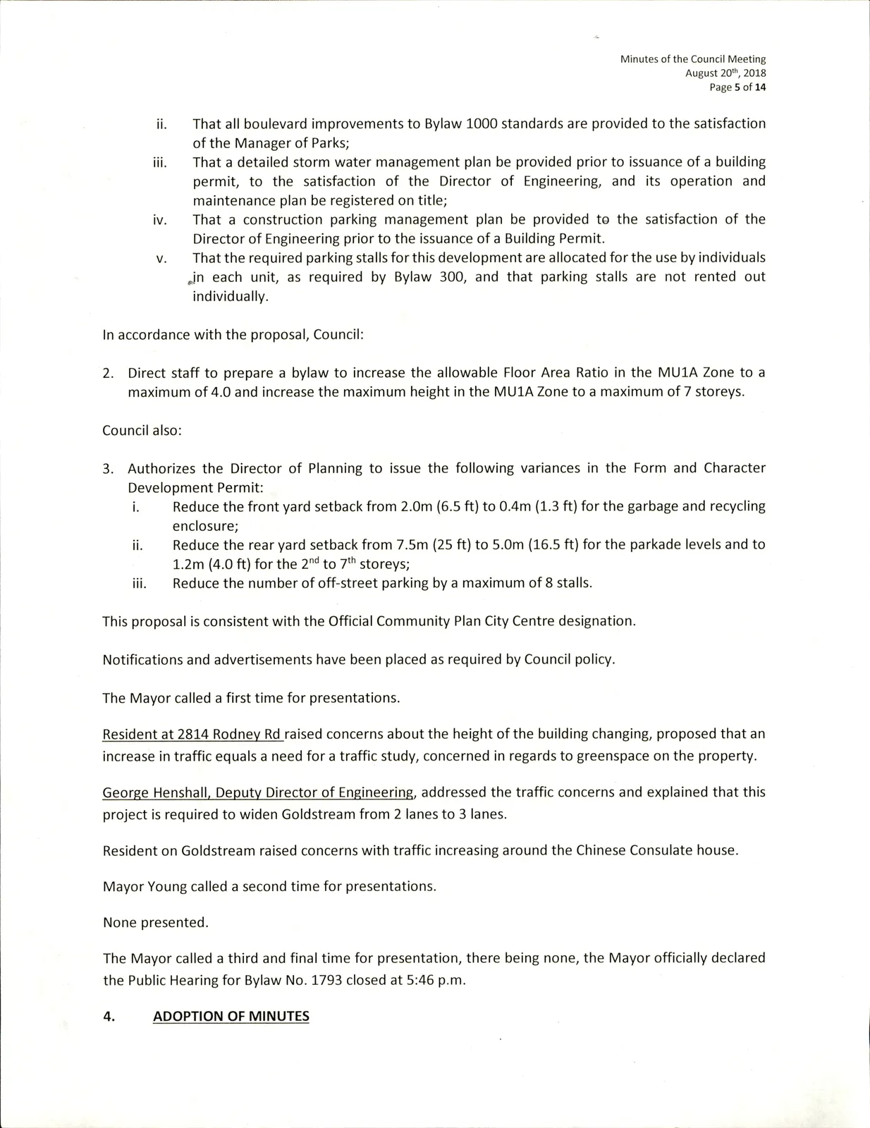 West Shore Parks and Recreation minutes referenced