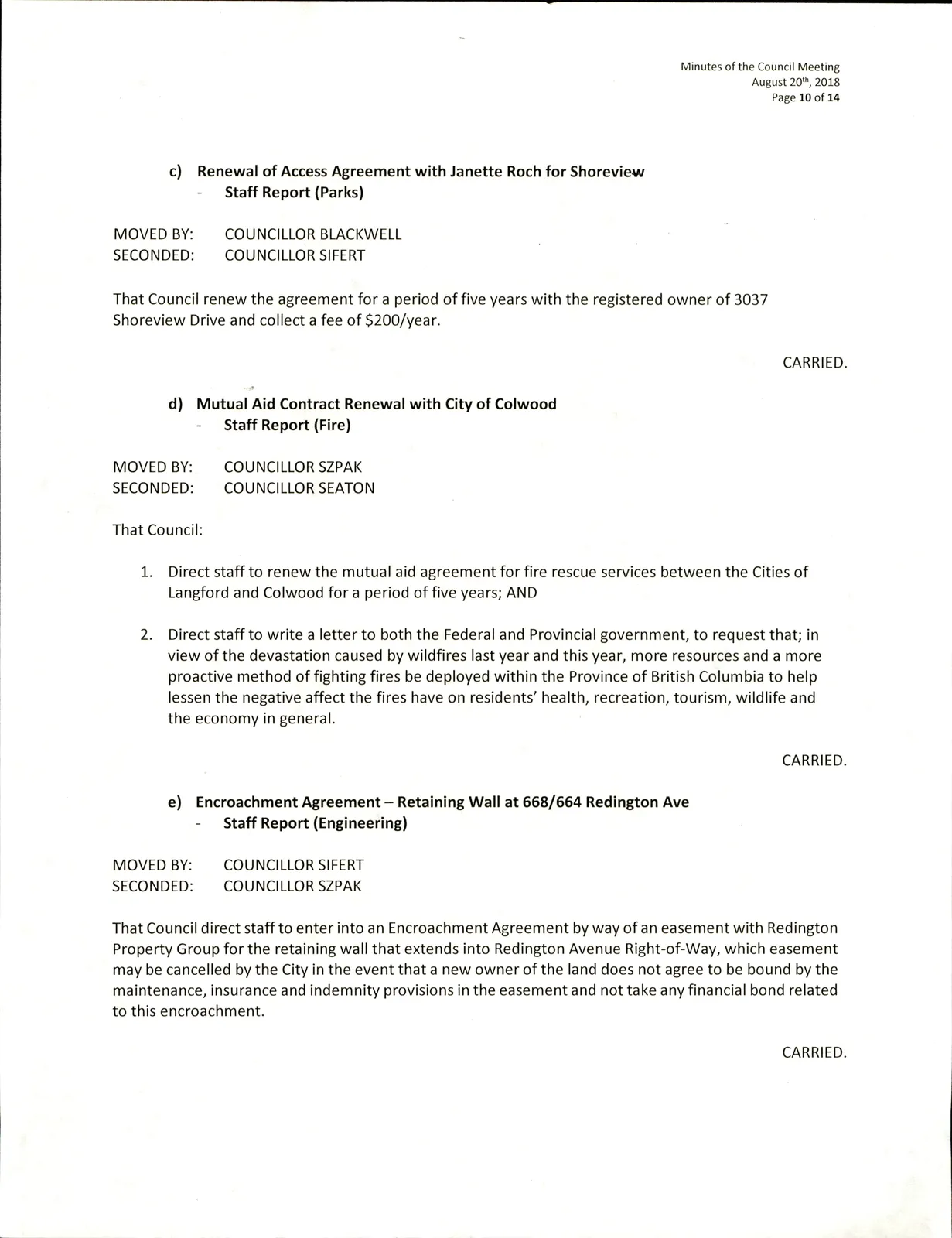 Encroachment Agreement - Private Sidewalk and Center Mountain Industrial Park application