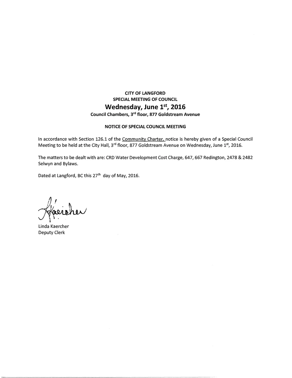 full scanned notice page