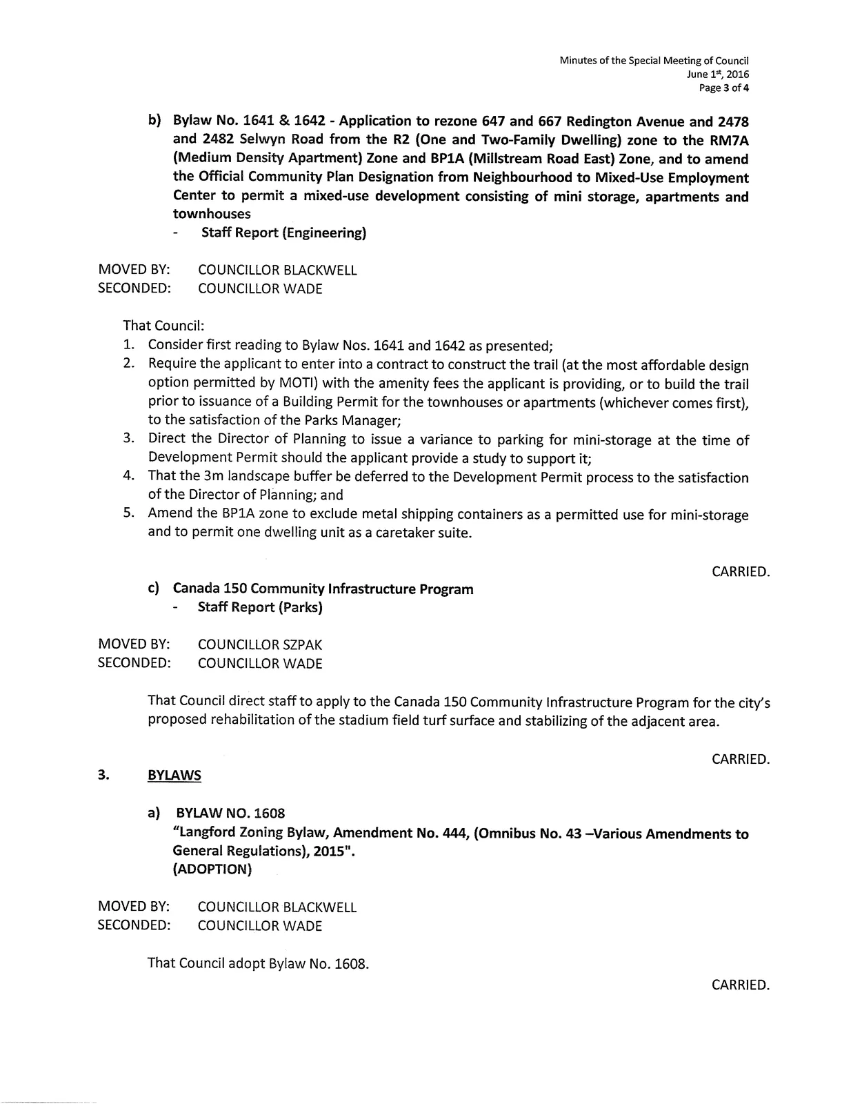 scanned page of Minutes - continuation of reports and bylaws