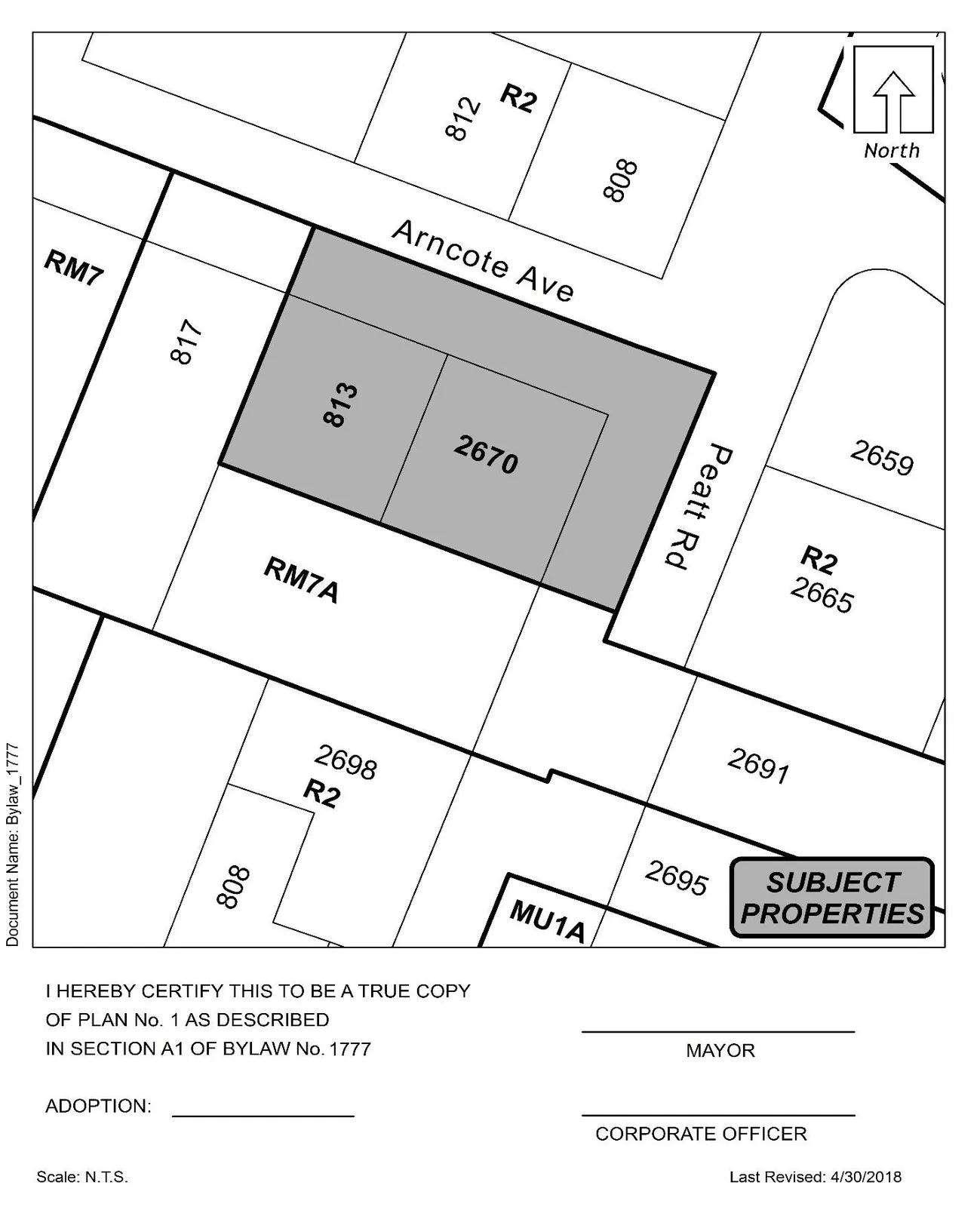 Schedule A / Plan No. 1 showing shaded portions