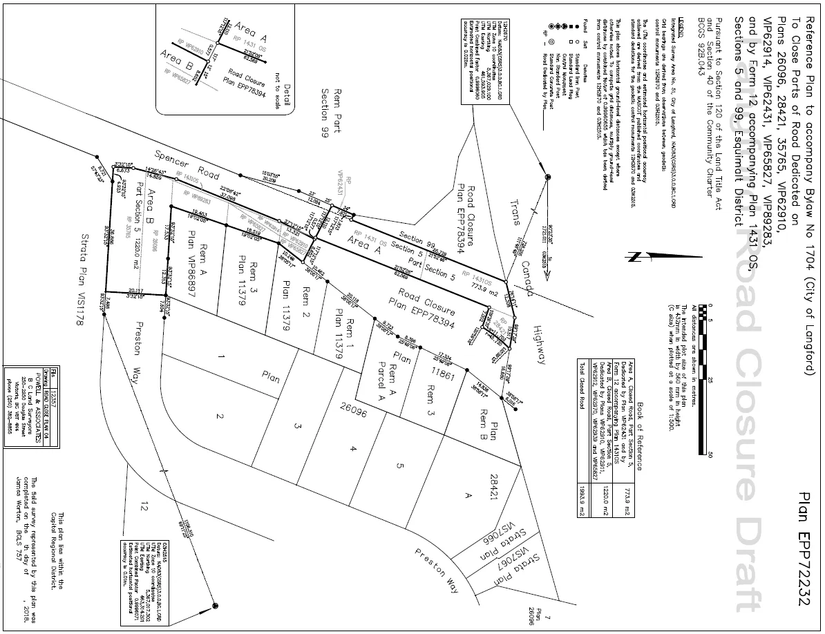 Reduced reference plan showing the area labelled "Closed Road" (Road Closure Plan)