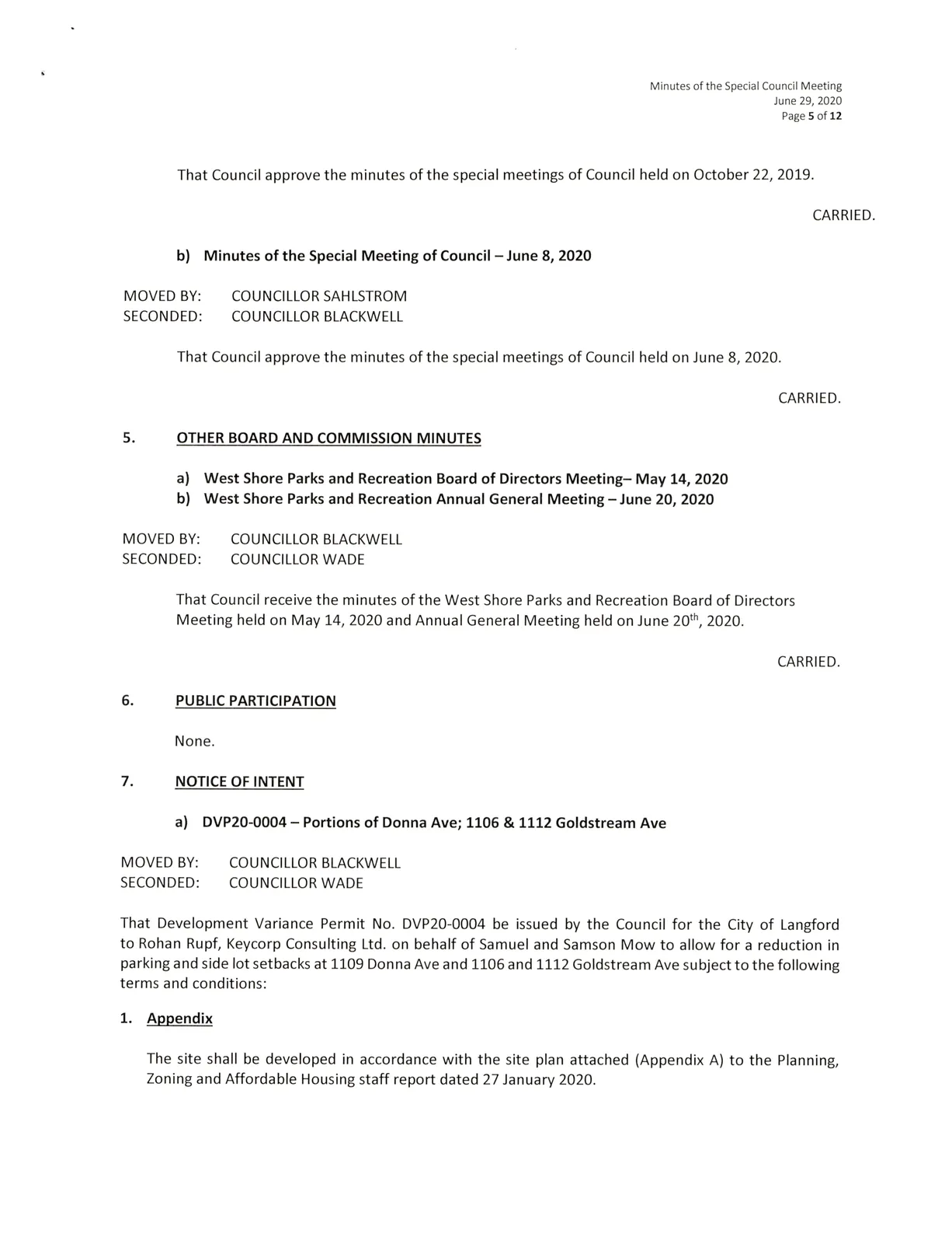 Scanned page - City Centre Park Revenue Sharing and other planning reports