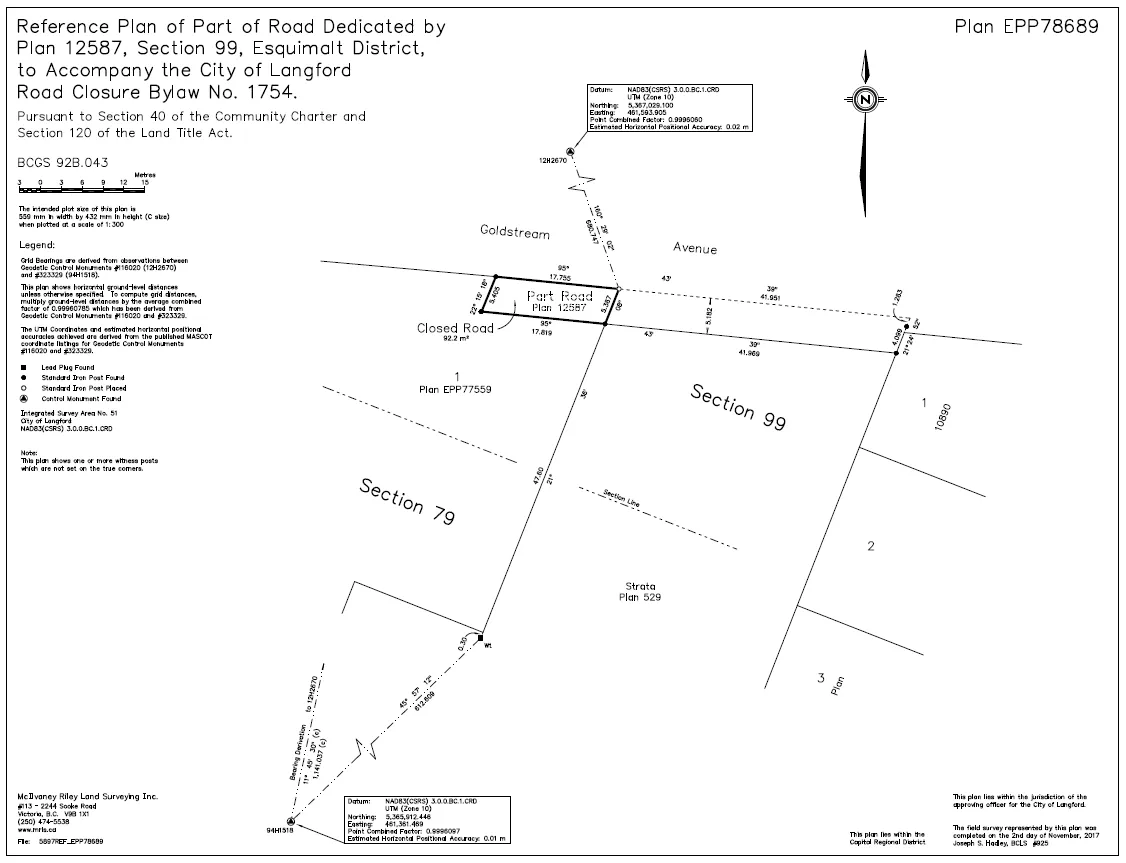 Schedule “A” – Road Closure Plan (detailed reference plan showing the Closed Road labelled and outlined)