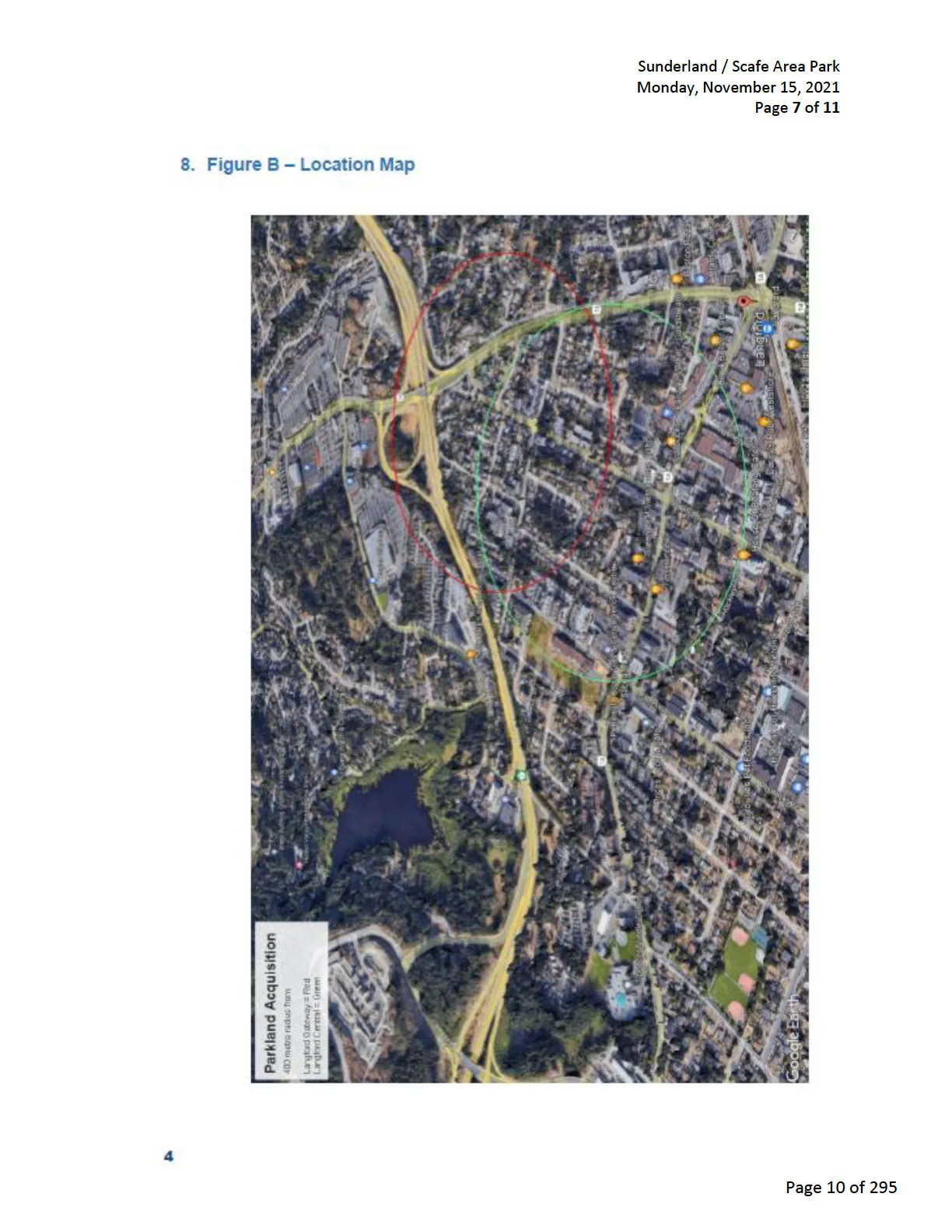 Location map — aerial map with 400m radius highlighted