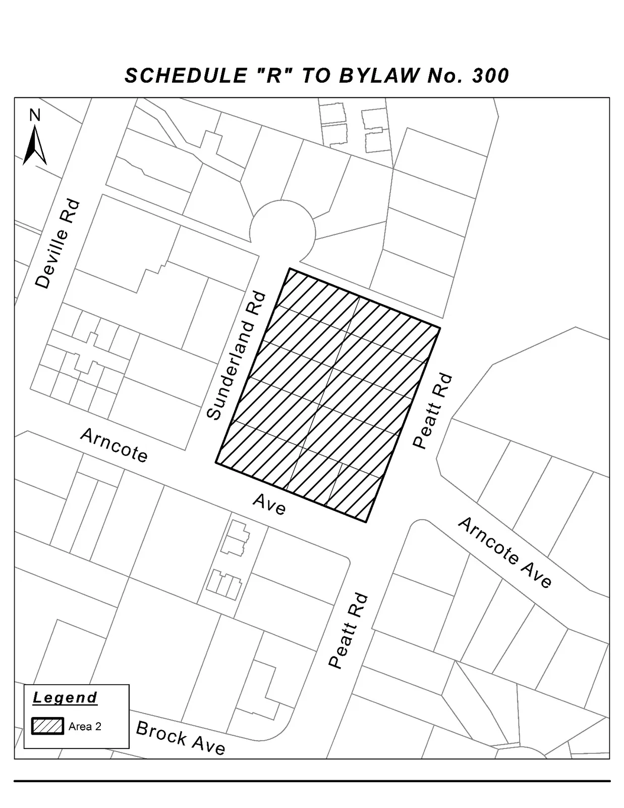Schedule B map showing lands identified as "Area 2" to be added to CCP Zone map Schedule "R"