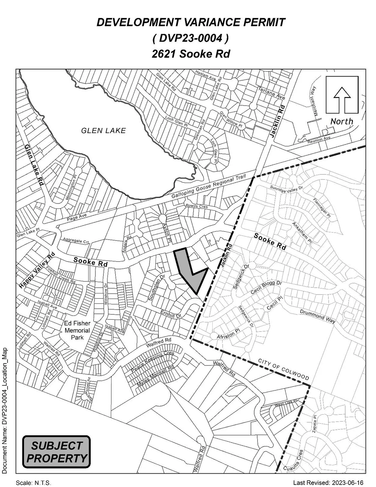 Location map for 2621 Sooke Road