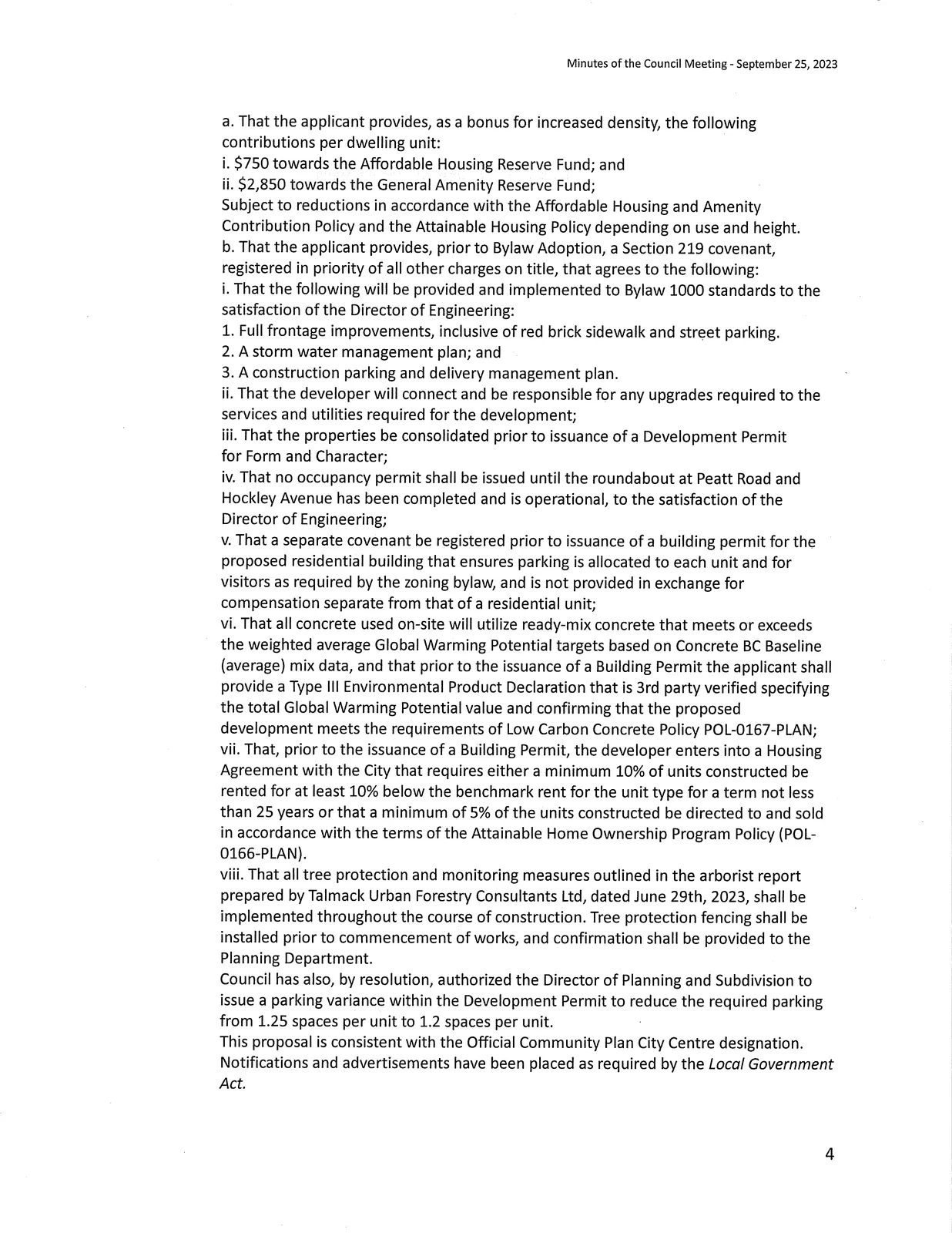 Page showing public presentations for Bylaw No. 2142 and related questions