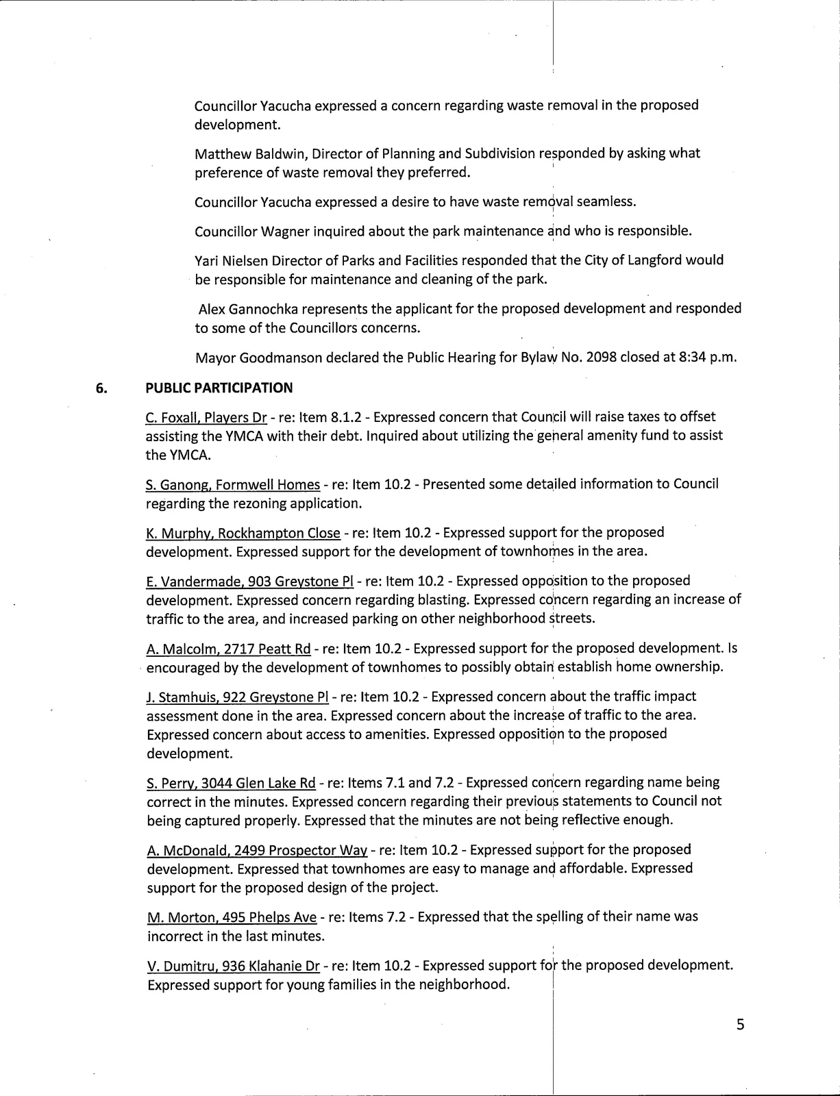 scan of page 4 of the Council Minutes