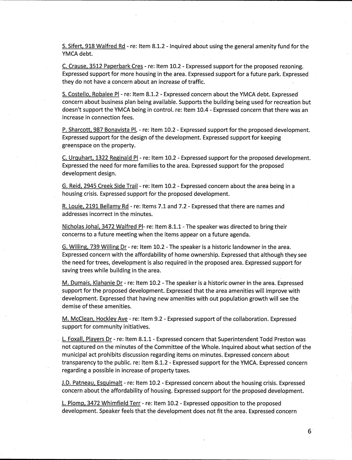scan of page 5 of the Council Minutes (continued)