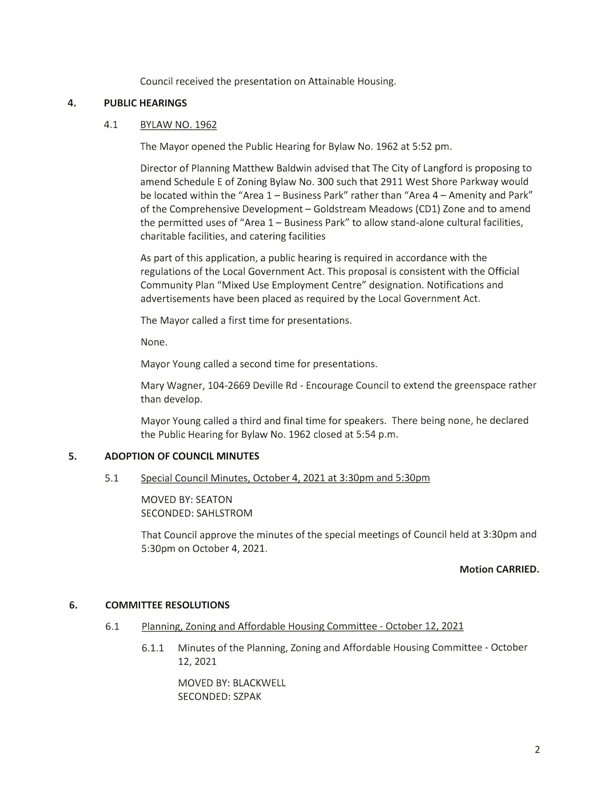 Page 2 scan of meeting minutes