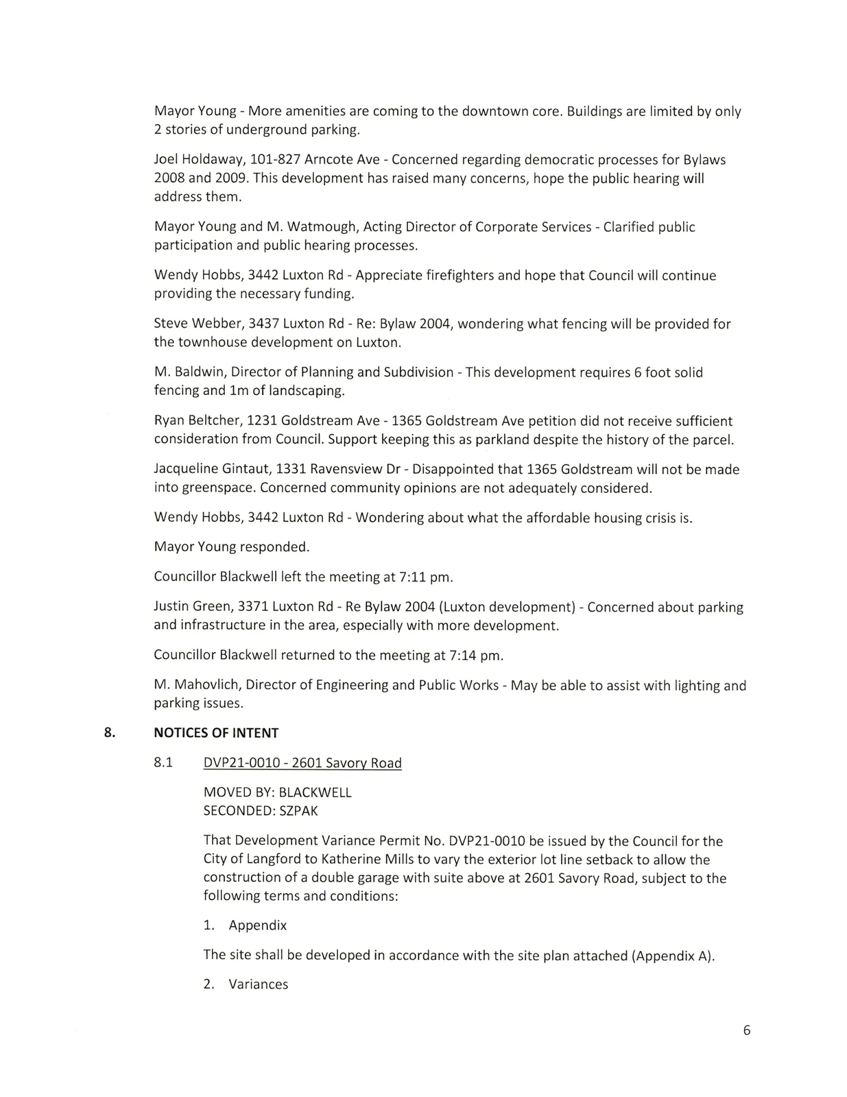 Page 6 scan of meeting minutes