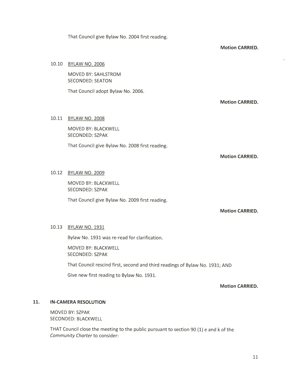 Page 11 scan of meeting minutes