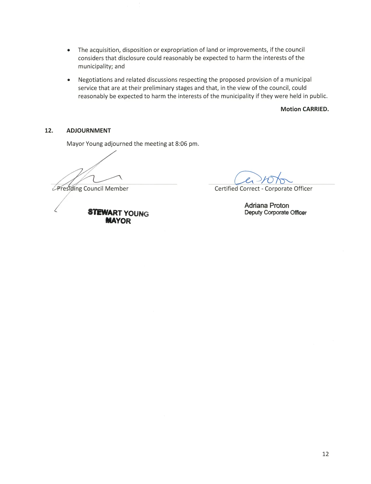 Page 12 scan of meeting minutes