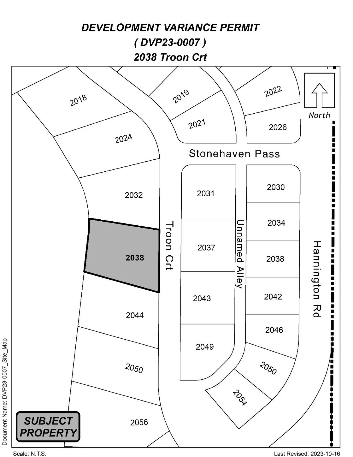 Site map for 2038 Troon Court