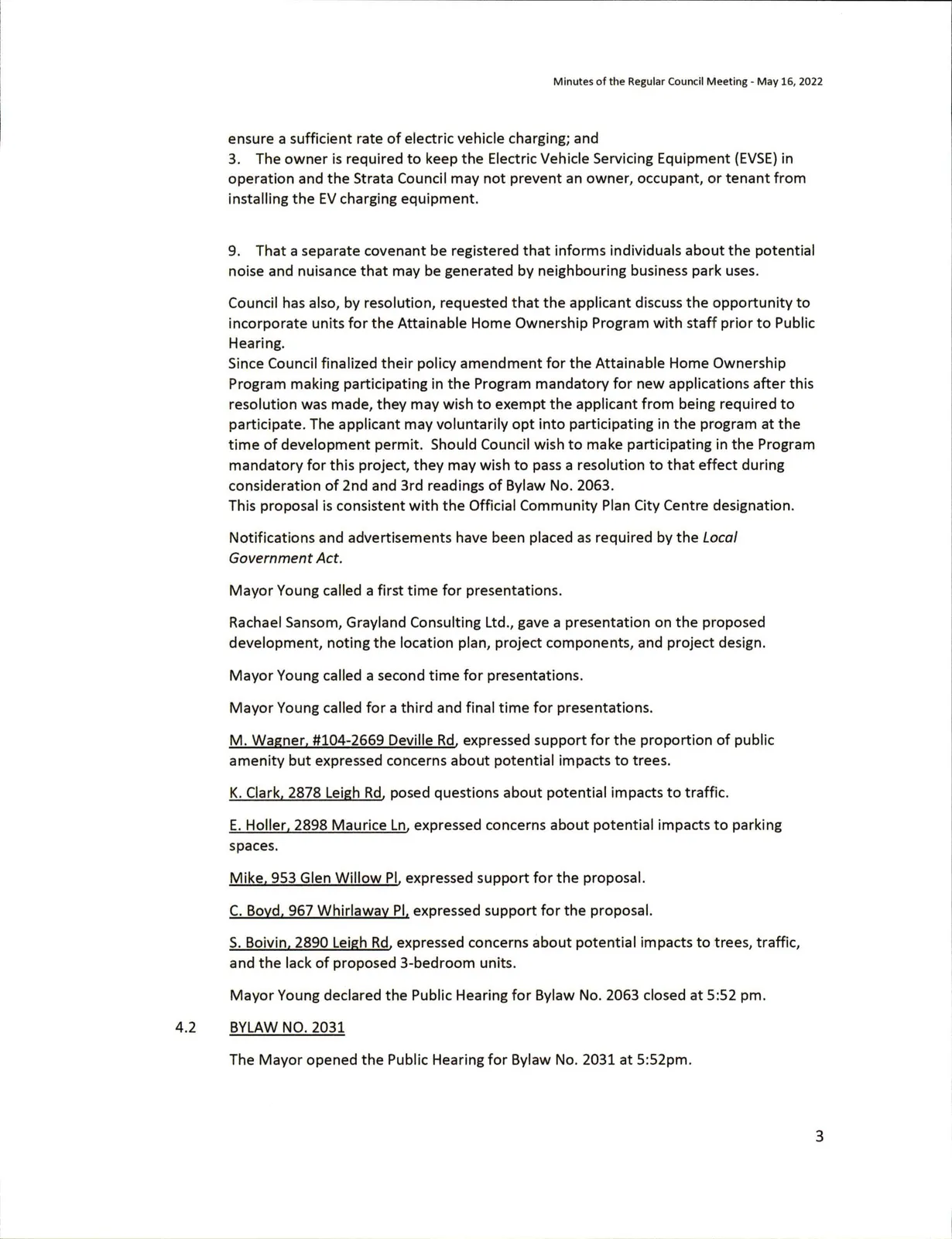 Scanned page of minutes (page 3)