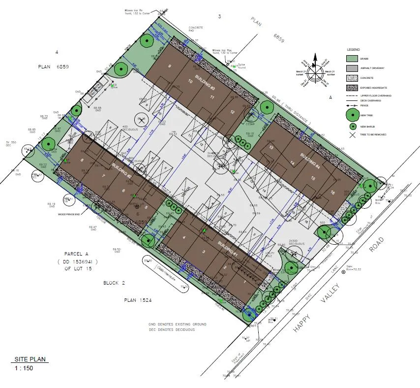 Site plan for 3208 and 3212 Happy Valley Rd