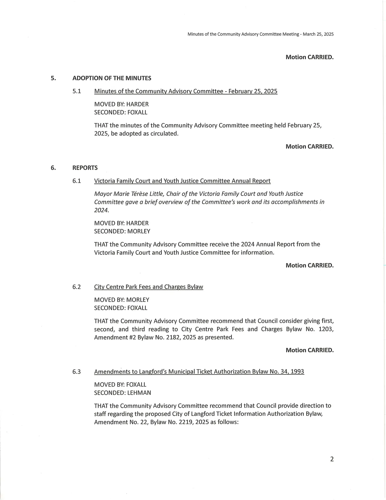 Scan of Page 2 of meeting minutes