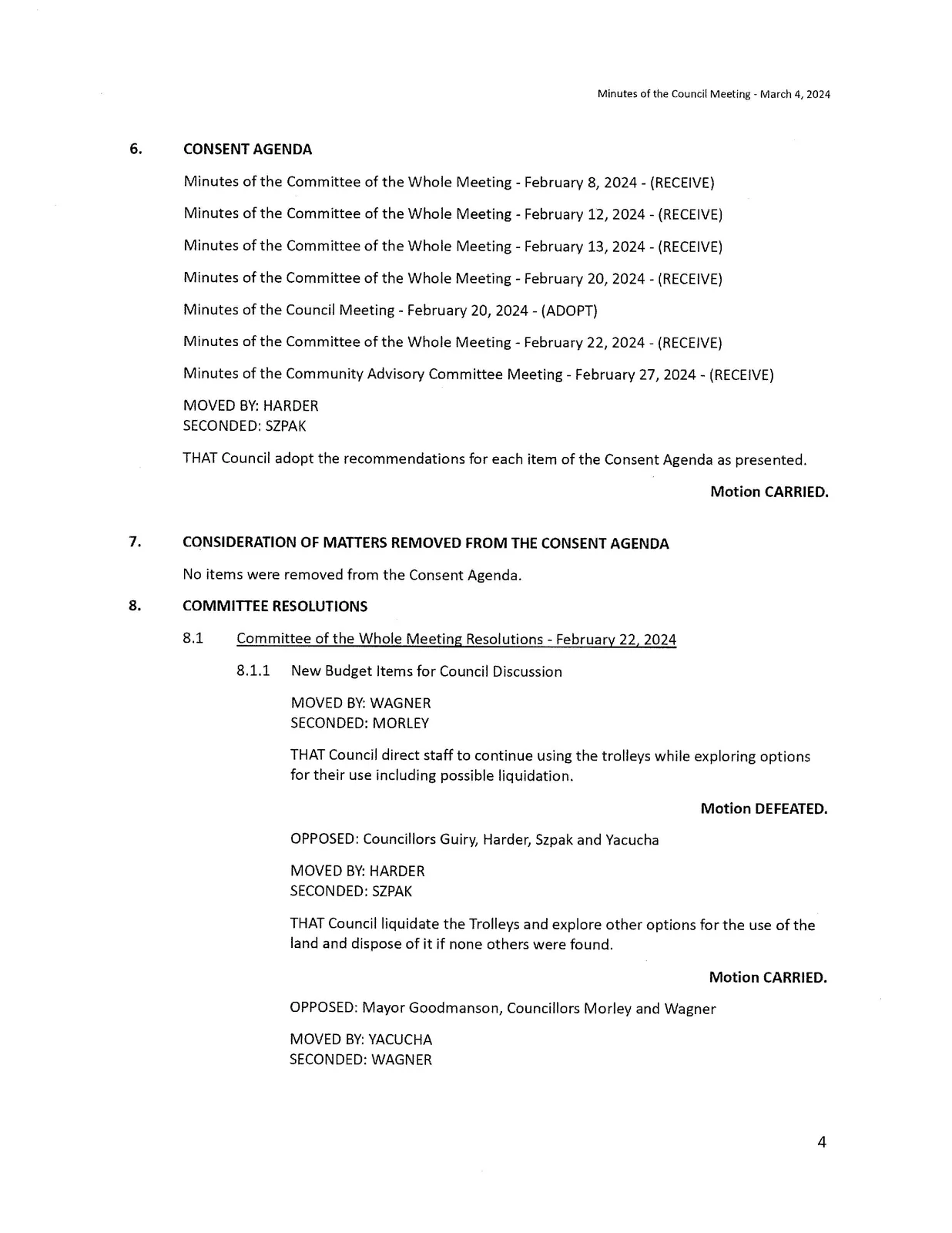 Scanned page of meeting minutes (page 4)