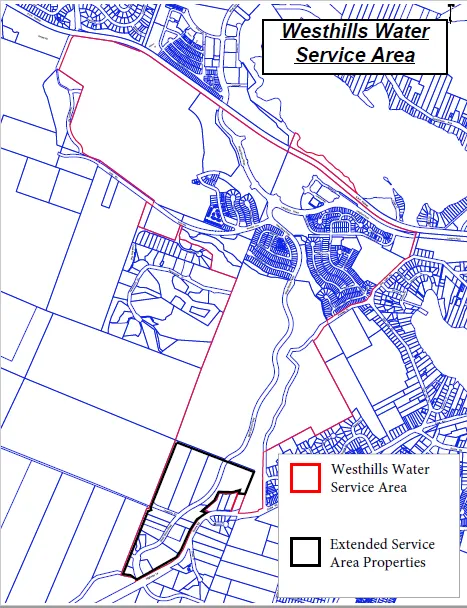 Map titled "Westhills Water Service Area"