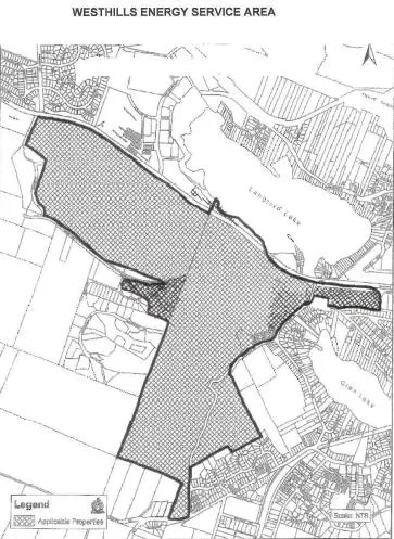Map titled "Westhills Energy Service Area"