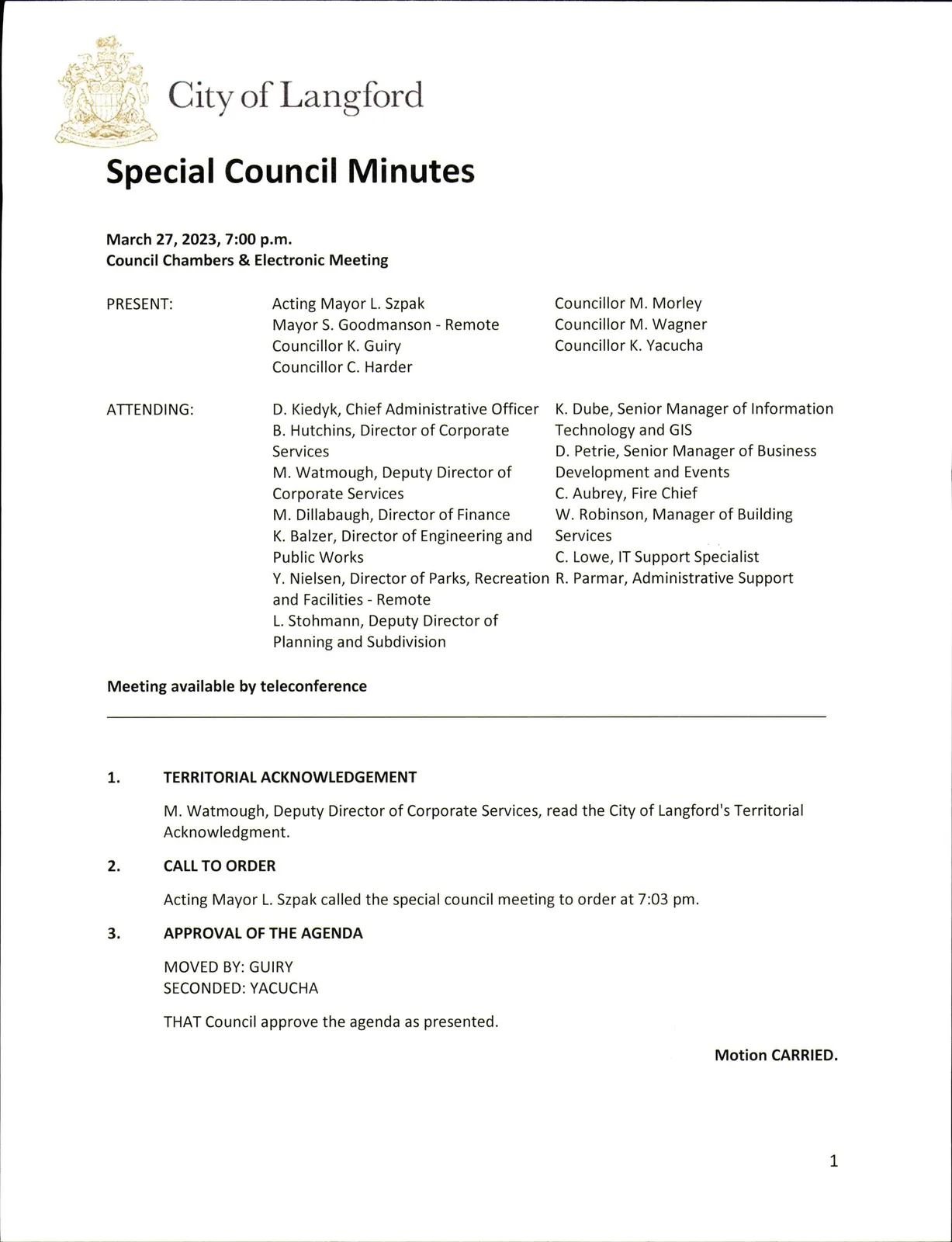 Meeting attendees list (page 1)