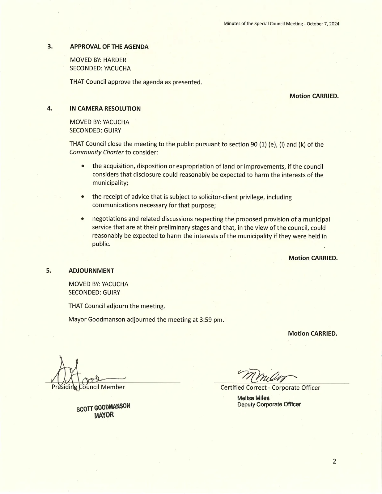 Scanned page of minutes (page 2)