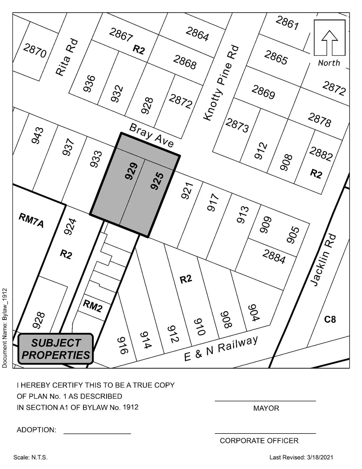 Proposed layout: 925 and 929 Bray Avenue rezoning