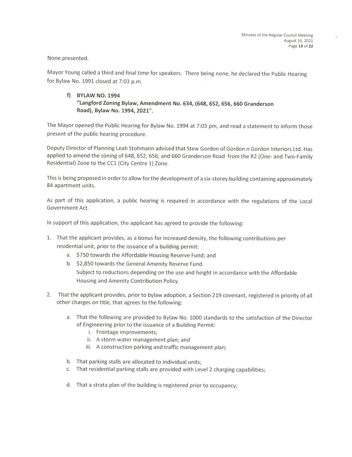 Council meeting minutes page 10