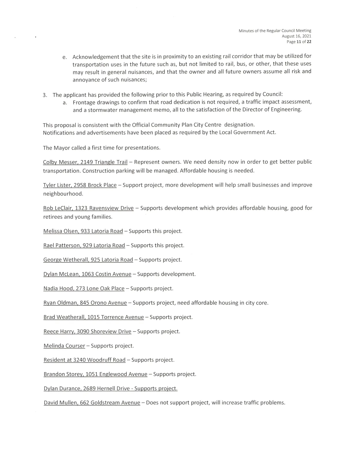 Council meeting minutes page 11