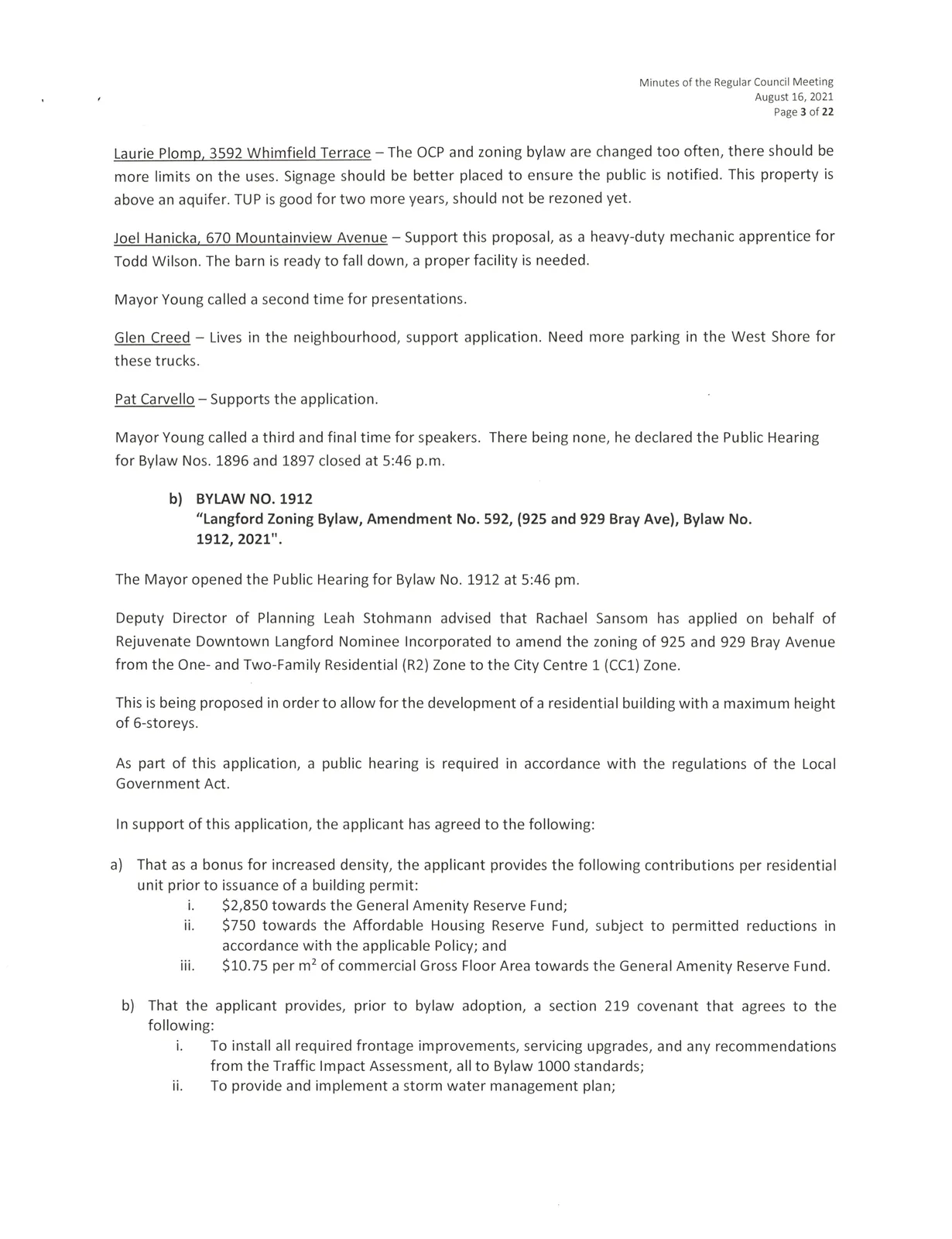 Council meeting minutes page 3