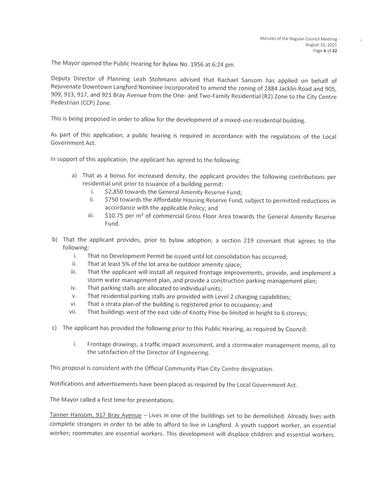 Council meeting minutes page 6
