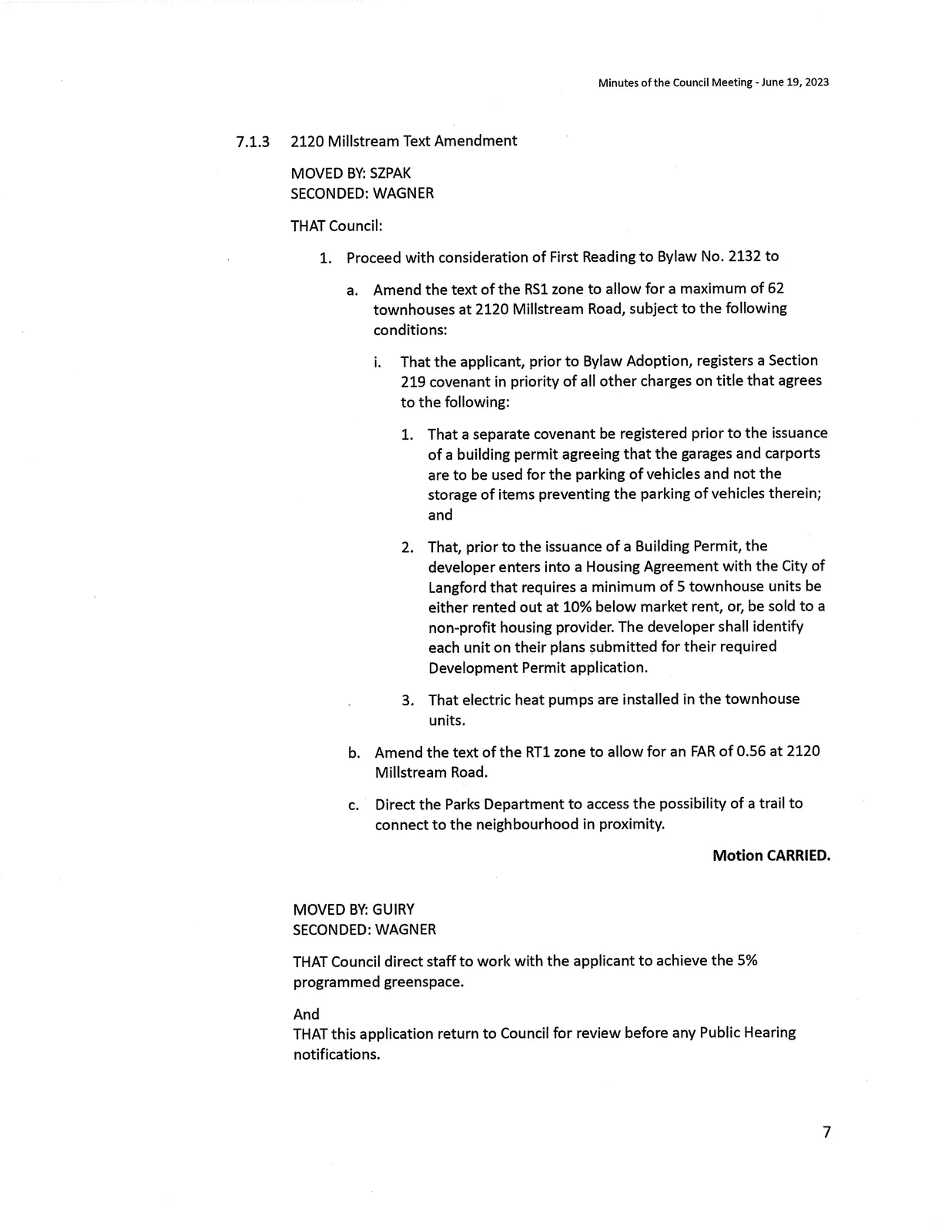 Council Minutes — page 7 scan