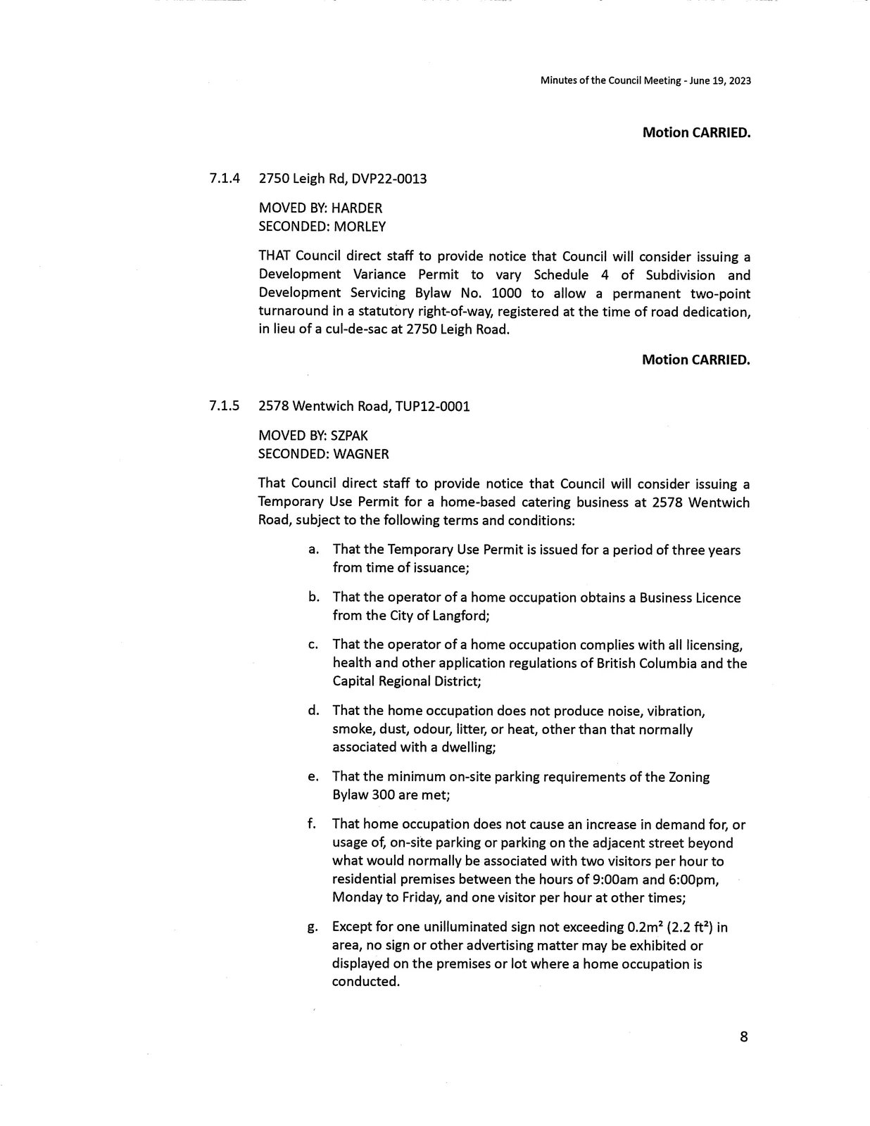 Council Minutes — page 8 scan