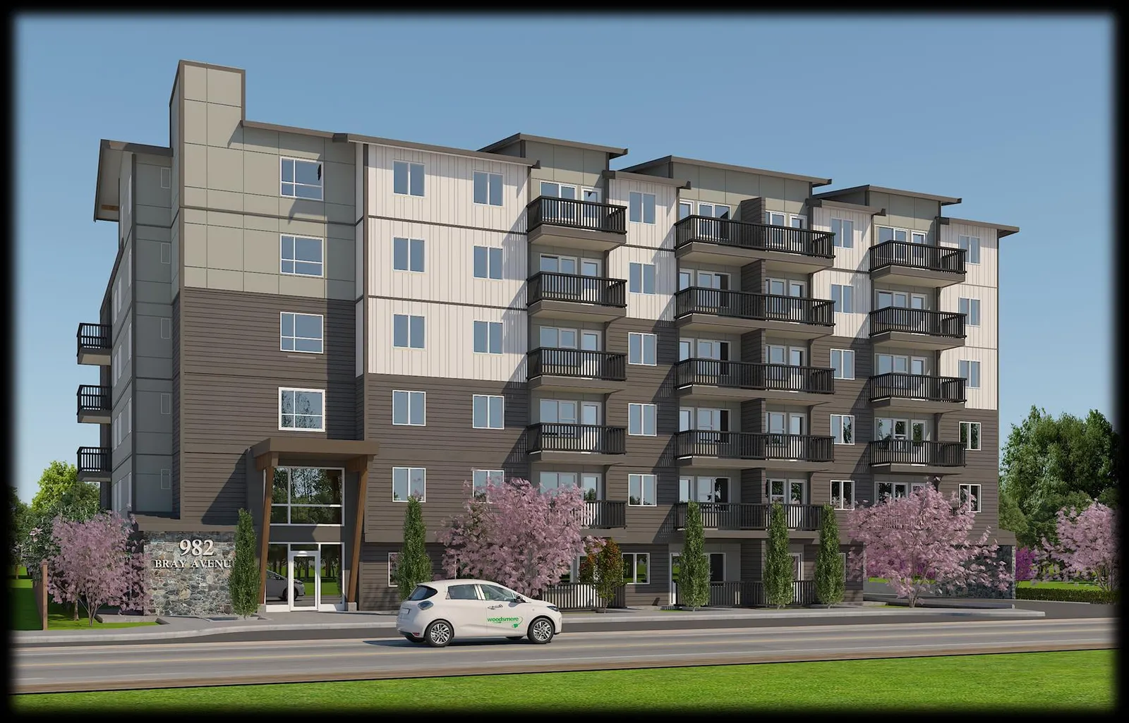 Site plan showing requested 1.0m side yard setback variance