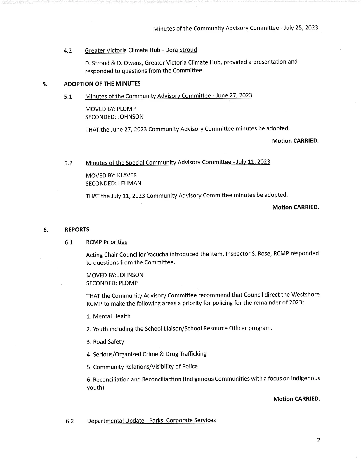 Page 2 scan of meeting minutes