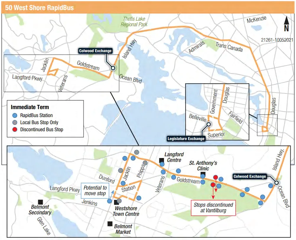 RapidBus routing and station concept map
